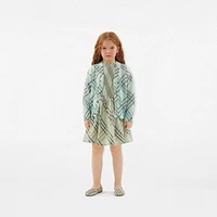 Check Linen Blend Cardigan in Breeze | Burberry® Official