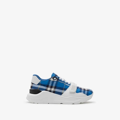Check Sneakers in Hyacinth - Men, Nylon, Technical | Burberry® Official