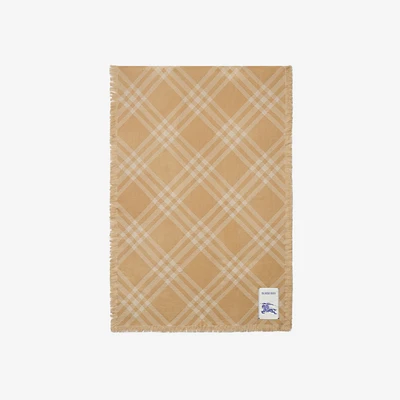 Wide Check Wool Silk Scarf in Sand/ecru | Burberry® Official