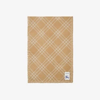 Wide Check Wool Silk Scarf in Sand/ecru | Burberry® Official