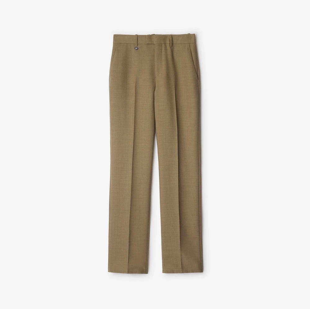 Wool Tailored Trousers in Linden/mountain - Women | Burberry® Official