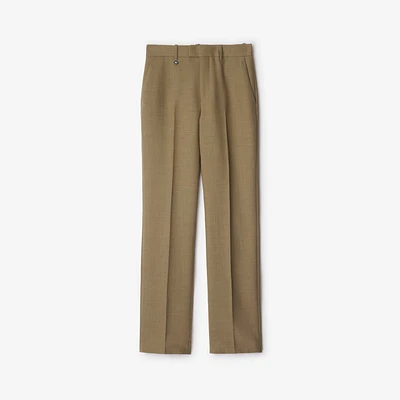 Wool Tailored Trousers in Linden/mountain - Women | Burberry® Official