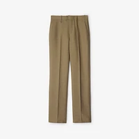 Wool Tailored Trousers in Linden/mountain - Women | Burberry® Official