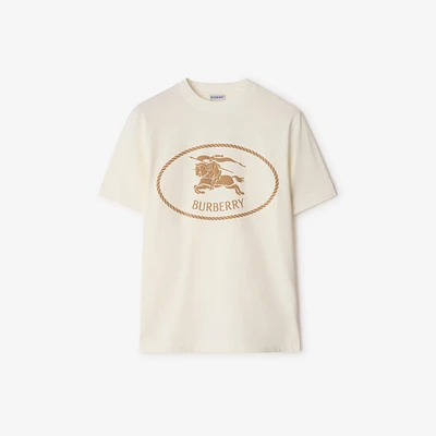 Knight Stamp Cotton T-shirt in Chalk - Men | Burberry® Official