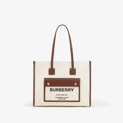 Small Freya Tote in Natural/tan - Women, Canvas | Burberry® Official