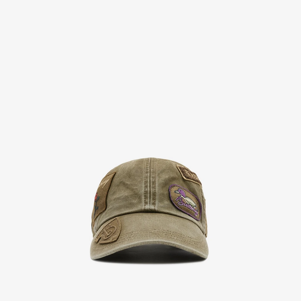Badge Cotton Baseball Cap in Khaki - Men | Burberry® Official