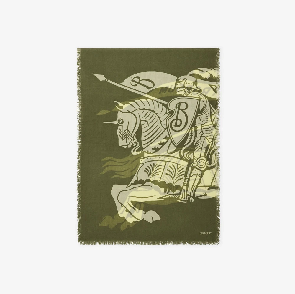 Wide EKD Wool Scarf in Pea | Burberry® Official