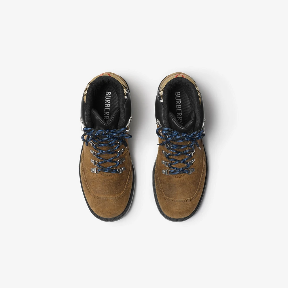 Suede Moor Hiking Boots​ in Jute - Men | Burberry® Official