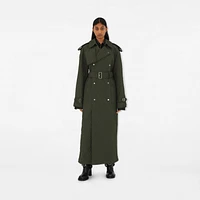 Long Quilted Nylon Trench Coat in Loch - Women, Cotton | Burberry® Official