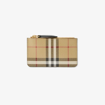 Check Strap Coin Case in Archive beige - Women | Burberry® Official