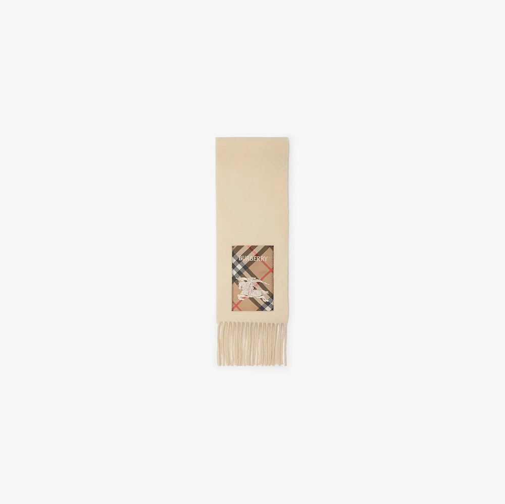 Check Label Cashmere Scarf in Nutmeg | Burberry® Official