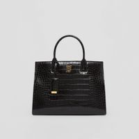 Embossed Leather Small Frances Bag in Black - Women | Burberry® Official