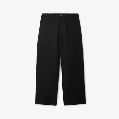 Cotton Trousers in Black - Men | Burberry® Official