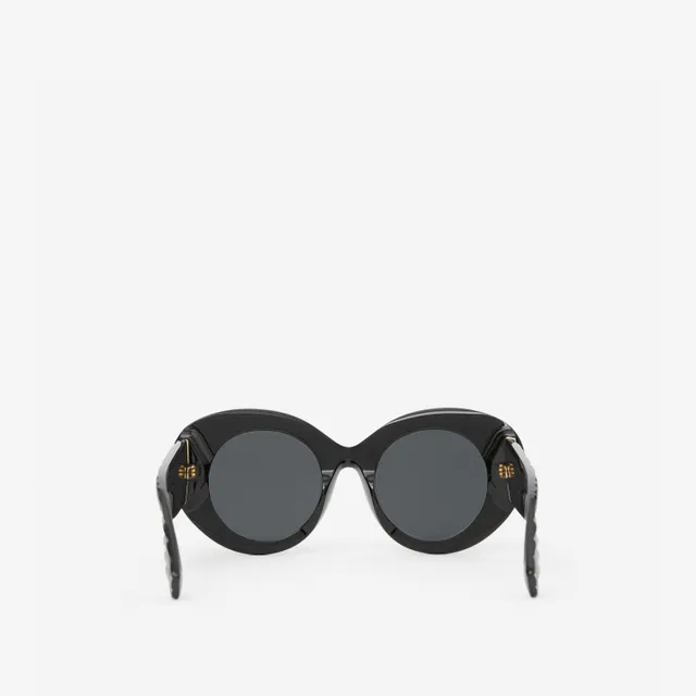 Monogram Motif Oversized Round Frame Lola Sunglasses in Black/black - Women