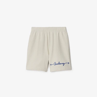 Knot Logo Cotton Shorts in Sail - Men | Burberry® Official