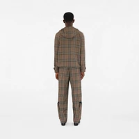 Check Silk Blend Cargo Trousers in Brush - Men | Burberry® Official