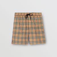Check Drawcord Swim Shorts Archive Beige - Men | Burberry® Official