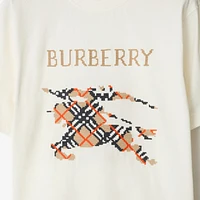 Cross Stitch EKD​ Cotton T-shirt in Chalk - Men | Burberry® Official