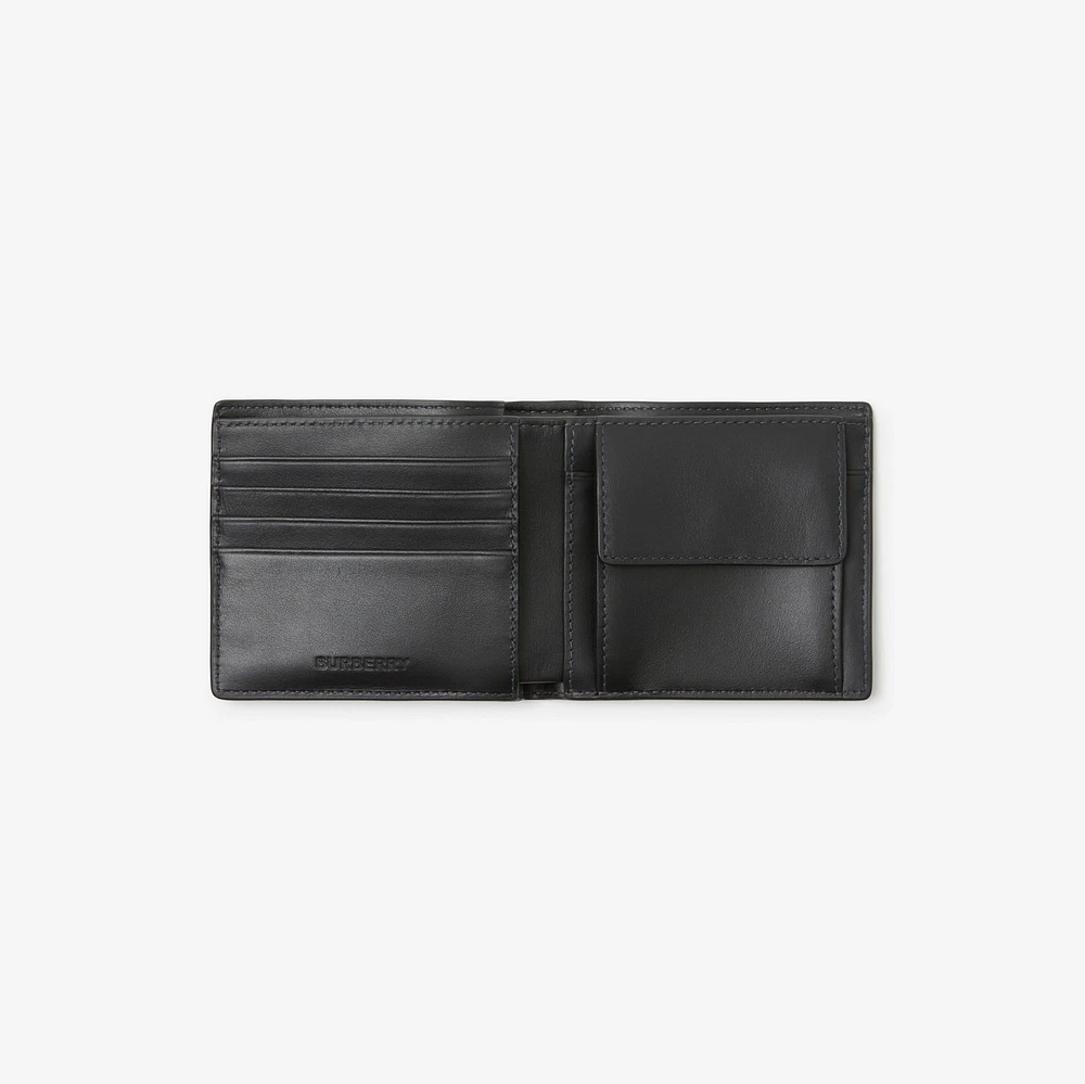 Check Slim Bifold Wallet in Charcoal - Men | Burberry® Official