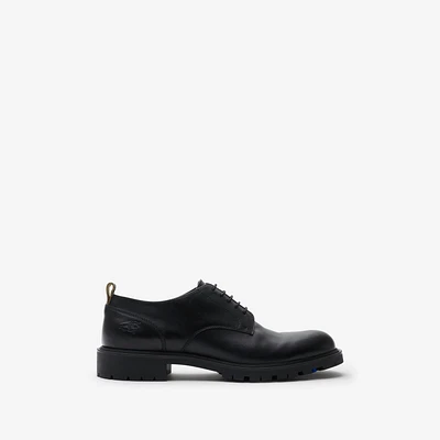 Leather Rogue Derby Shoes in Black - Men | Burberry® Official