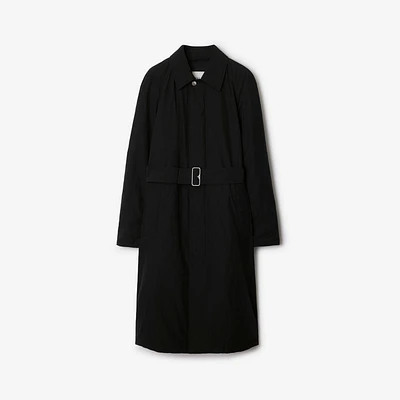 Long Nylon Cotton Padded Car Coat in Black - Women | Burberry® Official