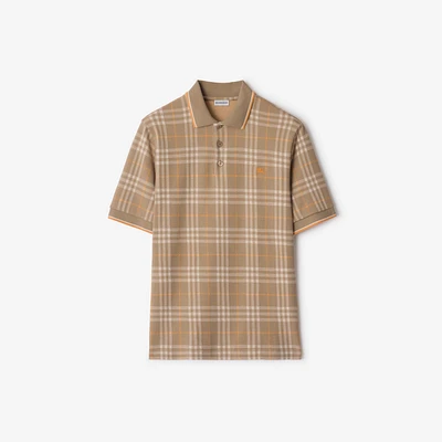 Check Cotton Polo Shirt in Broom - Men | Burberry® Official