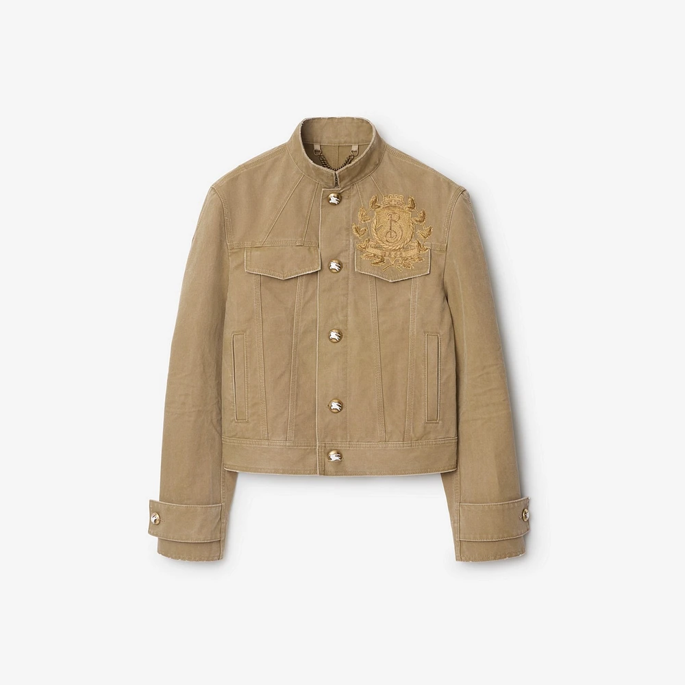 B Crest Cotton Jacket in Walrus - Men | Burberry® Official
