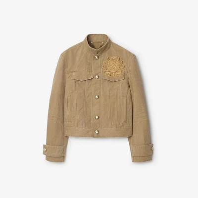 B Crest Cotton Jacket in Walrus - Men | Burberry® Official