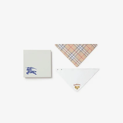 Cotton Two-piece Bib Set in White - Children | Burberry® Official