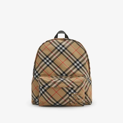 Check Backpack in Sand - Men, Nylon | Burberry® Official