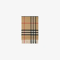 Contrast Check Cashmere Scarf in Archive beige/natural white | Burberry® Official