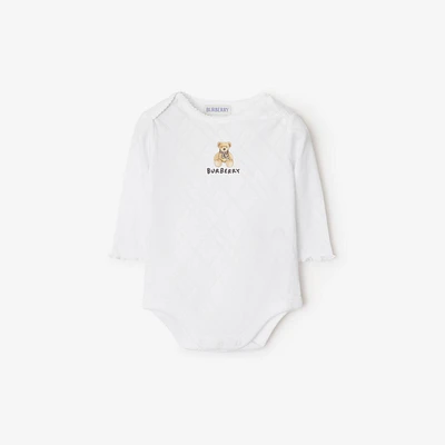 Thomas Bear Cotton Bodysuit in White - Children | Burberry® Official