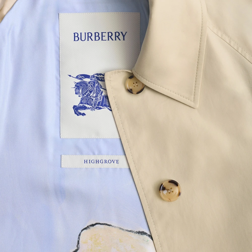 Long Highgrove Gabardine Car Coat in Nutmeg - Women, Cotton | Burberry® Official