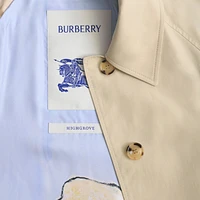 Long Highgrove Gabardine Car Coat in Nutmeg - Women, Cotton | Burberry® Official