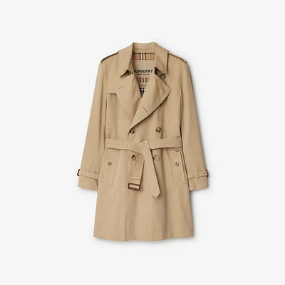 Mid-length Kensington Heritage Trench Coat in Honey - Men, Cotton Gabardine | Burberry® Official