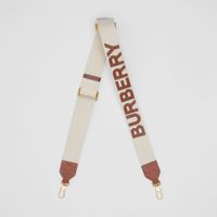 Logo Detail Leather Bag Strap in Ecru/tan - Women | Burberry® Official