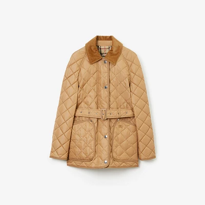 Quilted Nylon Barn Jacket in Archive beige - Women | Burberry® Official