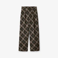 Check Wool Blend Tailored Trousers in Snug - Men | Burberry® Official