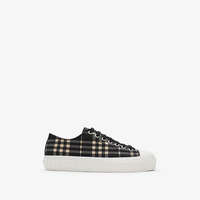 Check Sneakers in Black/calico - Men, Nylon | Burberry® Official