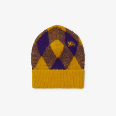 Argyle Wool Beanie in Pear/royal | Burberry® Official