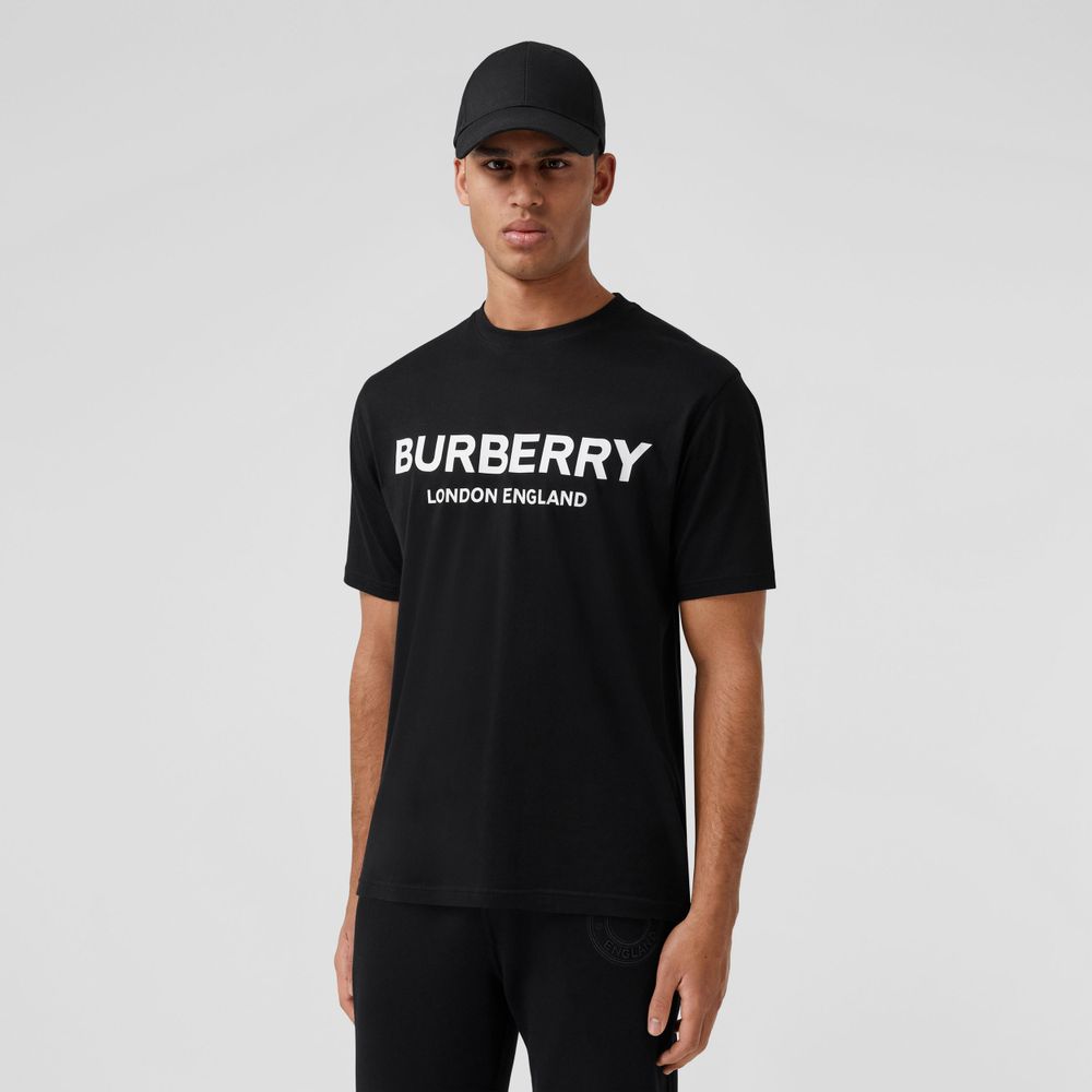 Logo Print Cotton T-shirt Black - Men | Burberry® Official