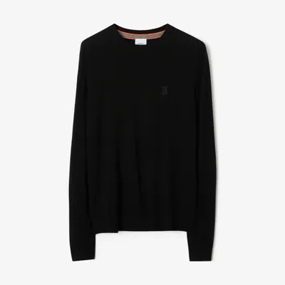 Monogram Motif Cashmere Sweater Black - Men | Burberry® Official