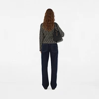 B Charm Wool Blend Sweater in Black - Women, Nylon | Burberry® Official