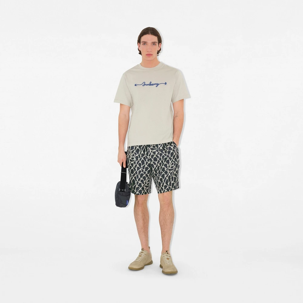 Knot Logo Cotton T-shirt in Sail - Men | Burberry® Official