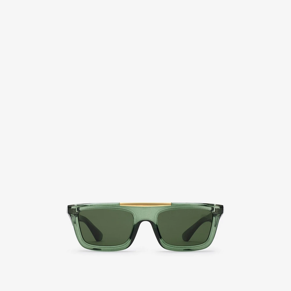 Classic Rectangular Sunglasses in Khaki - Men | Burberry® Official