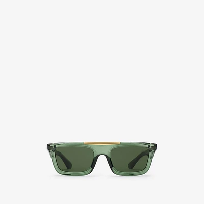 Classic Rectangular Sunglasses​ in Khaki - Men | Burberry® Official