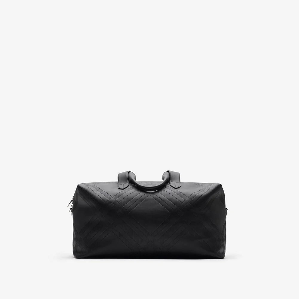Embossed Check Duffle Bag in Black - Men | Burberry® Official