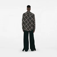 Check Wool Blend Shirt in Snug - Men | Burberry® Official