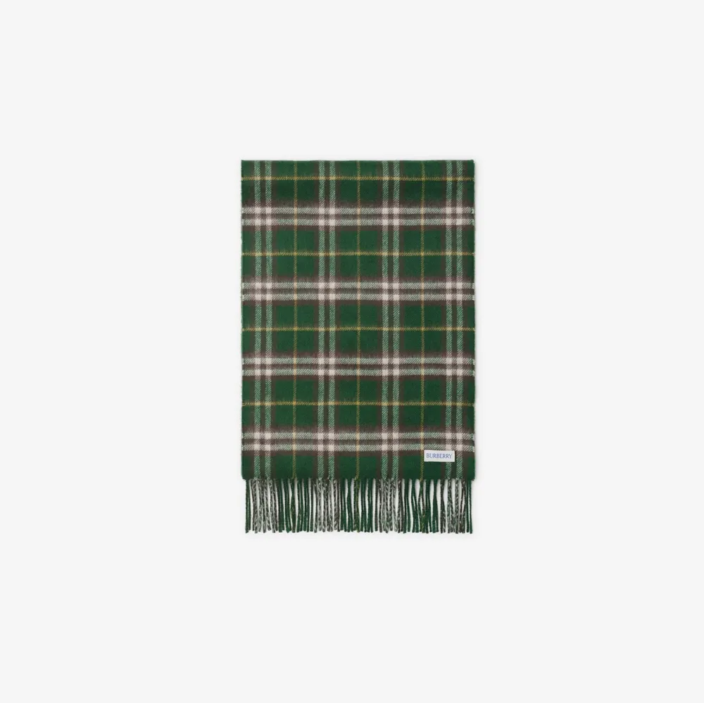 Reversible Check Cashmere Scarf in Ivy | Burberry® Official