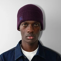 Ribbed Cashmere Beanie in Pansy - Men | Burberry® Official